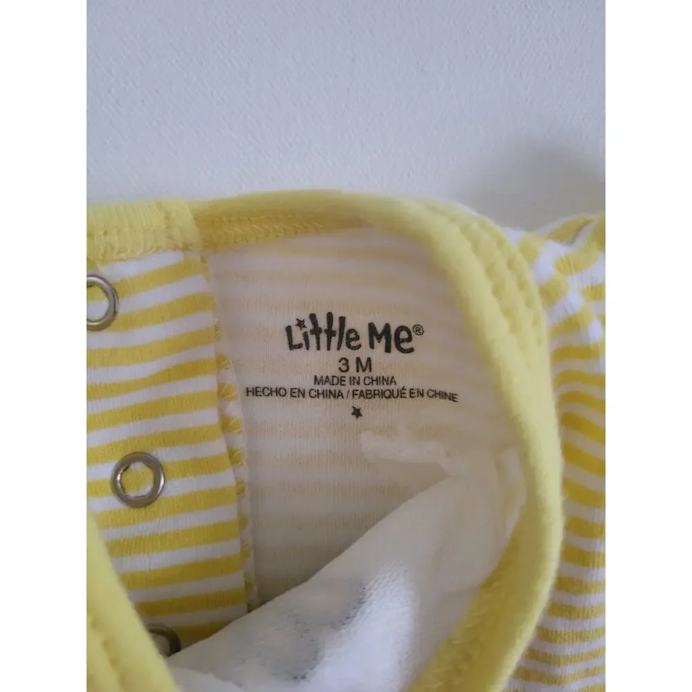 Adorable Litte Me 0-3m Yellow Stripe Nautical Daisy Embroidered Bodysuit Tutu